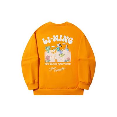 Совместная работа Li Ning X Steven Harrington, серия скейтбордов, мультяшный принт, заниженная линия плеч, свободный крой, круглый вырез, толстовка унисекс AWDTD09-3