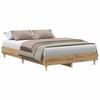VidaXL Cadre de lit sans matelas chêne artisanal 135x190 cm, meuble de chambre à coucher, sommier, lit double, lit, châlit, 861074