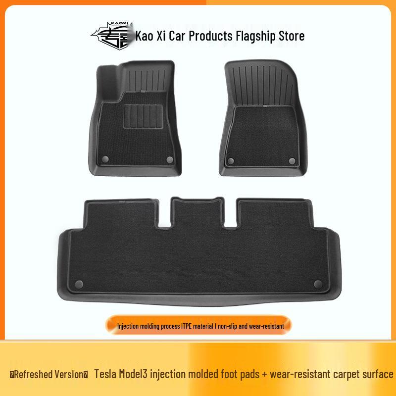 Водонепроницаемые коврики TPE для Tesla Model 3, двухслойные, износостойкие с овечьей шерстью, версия после рестайлинга.