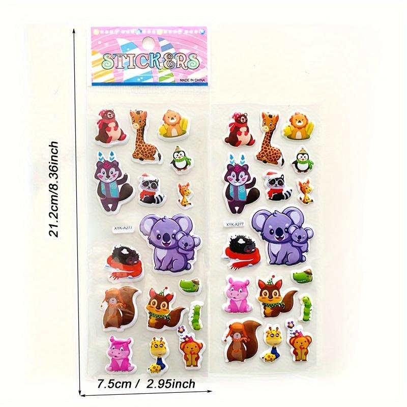 8pcs Wild Animal 3D Bubble Stickers - Deer, Lion & Tiger Decals for Laptop/Water Bottle Crafts | Self-Adhesive Halloween ZSY