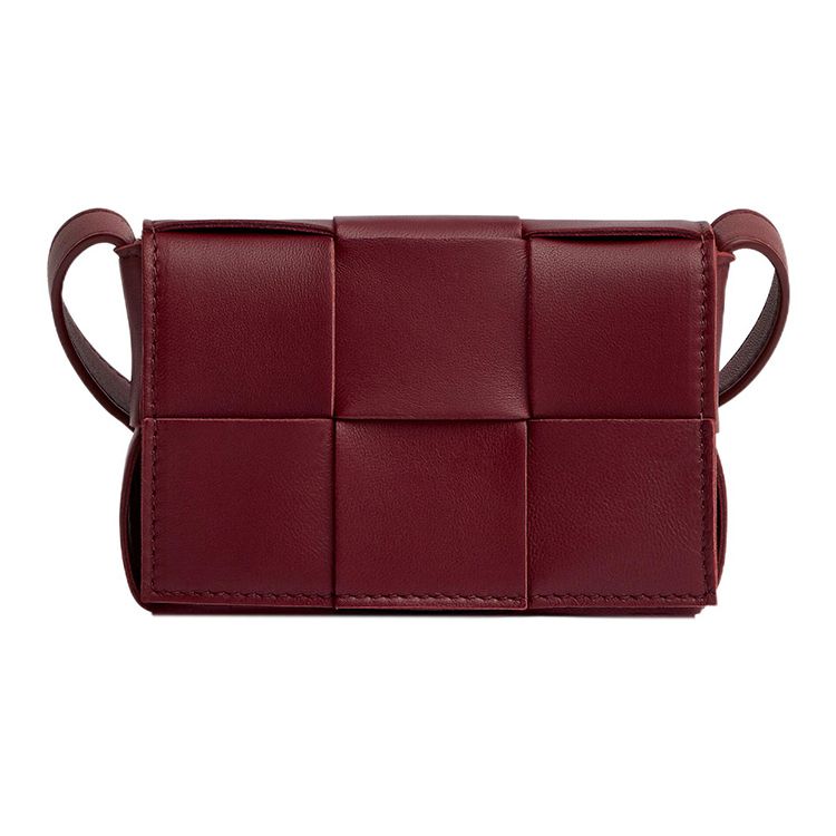 Bottega Veneta Минималистичная сумка-подушка на молнии, однотонная, плетение Intreccio, из натуральной кожи ягненка, мини-сумка через плечо, женские сумки, Бордовый 666688VMAY16208