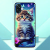 Милый котенок Аниме Чехол для телефона Samsung Galaxy A07 4G Расписной ТПУ Черная Задняя Крышка A 07 Мягкий Силикон Защитные Фундасы