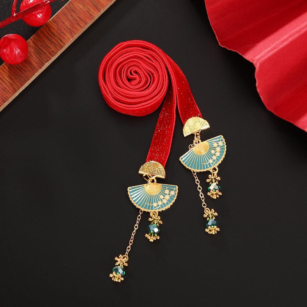 Tassel Satin Red Long Headband Butterfly Girls Ribbon Head Rope Chinese Long Hairband Festival