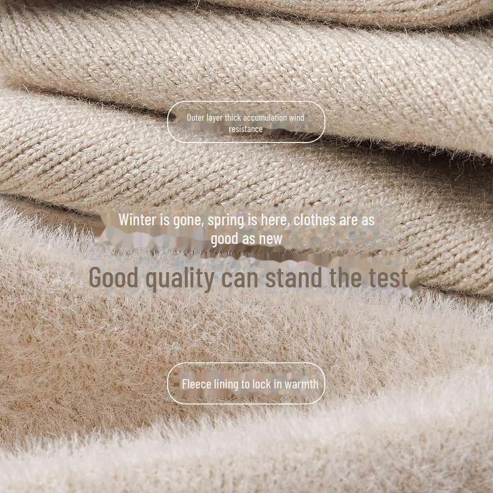 Мужской бархатный свитер с V-образным вырезом: Теплый, утолщенный трикотаж для осени/зимы 2025 г.