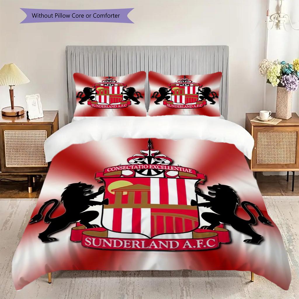 Sunderland Heritage Emblem Bedding (1 * duvet cover + 2 * pillowcase, without core) 2D Flat Christmas birthday gift Bedding set