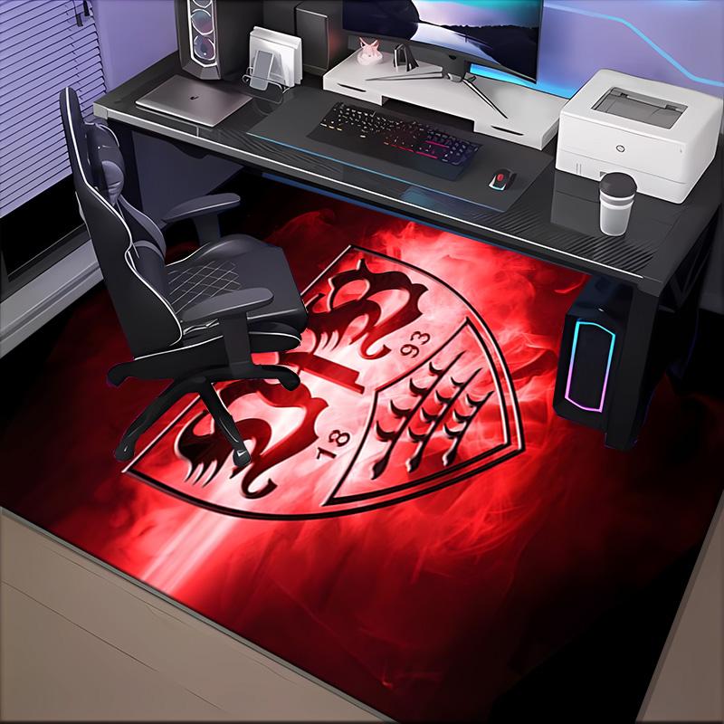 Vfb Fc Crest Printed Office Carpet Chair Cushion Entryway Rug, Rugs for Living Room, Bedroom Christmas gifts