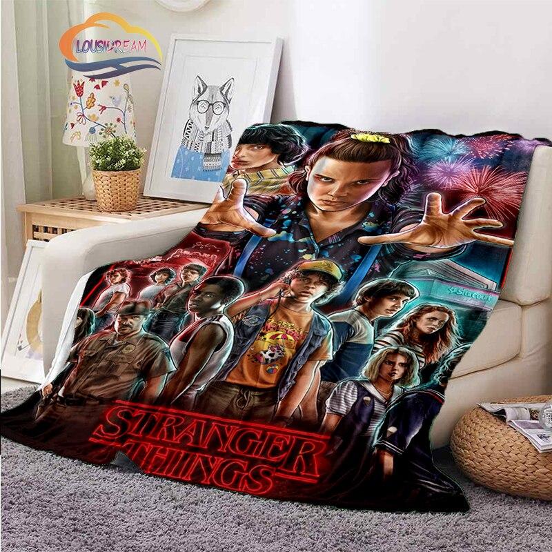 Плед Stranger Things 3D-принт Хэллоуин Плед Stranger Things новейший Популярный Хоррор-драма Плед для дивана-кровати Плед для кемпинга