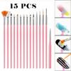 Nail Pen Set 15 Pcs of Nail Art Painted Draw Line Strokes Flower Light Therapy Point Drill Pen Nail Tools
