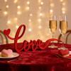 Red Love Letter Sign Blocks Tabletop Table Centerpiece Decor for Hotel Dining Room Office Party Wedding Valentines Decorations