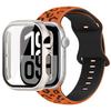 Ремешок-чехол 2в1 для Apple Watch 46 мм 44 мм 41 мм 41 мм 40 мм 38 мм 42 мм Чехол со стеклом для часов+Силиконовый браслет iwatch Series 11 10 9 8 7 6 5 4 SE3
