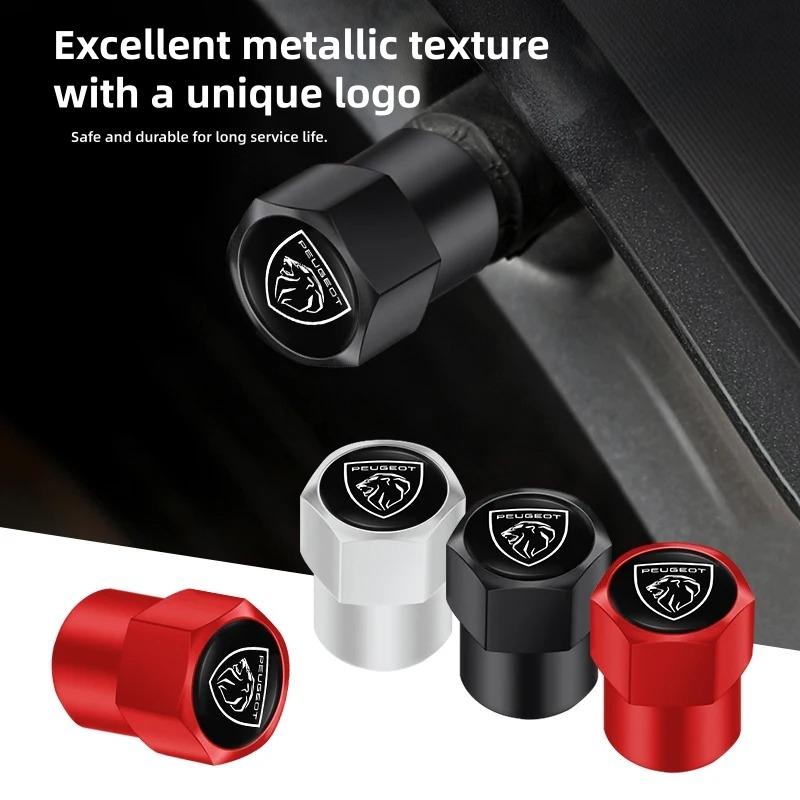 Car Tire Valve Stem Caps Metal Wheel Valve Covers For Peugeot 206 207 308 408 508 2008 n 3008 5008 Auto Styling Accessories