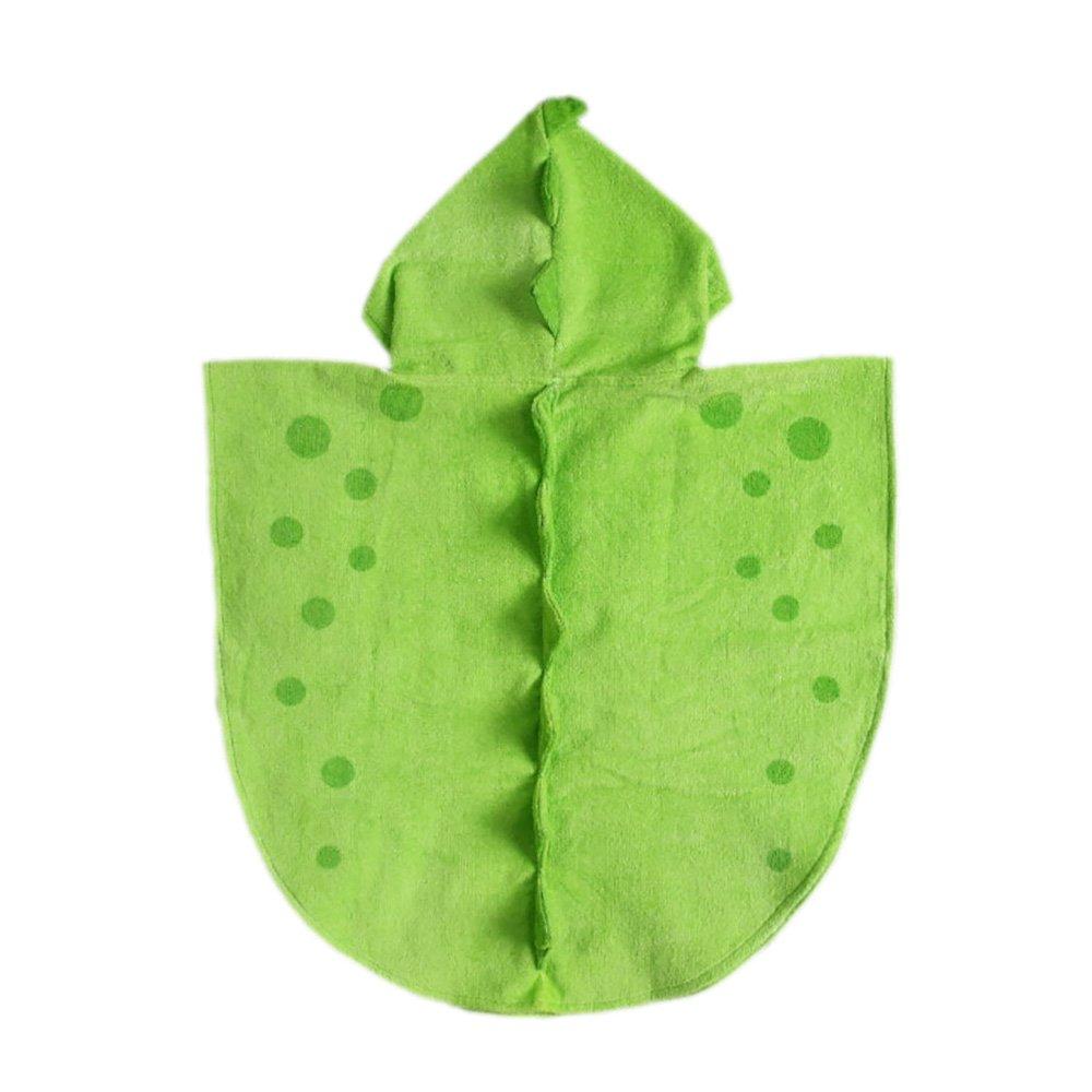 Baby Towel, Dinosaur Hooded Towel, Bath Towel, Kids Bathrobe (Green)