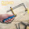 Coping Saw Heavy Duty Metal Hand Saw Fast Cutting Non-slip Hacksaw with 16 Replacement Steel Saw Blade Woodworking Tool Kit for Wood Metal Cutting