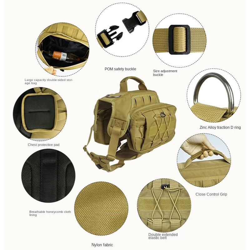 Крупномасштабный тренировочный ремень для собак, поводок для домашних животных, тактический нагрудный ремень для собак на открытом воздухе