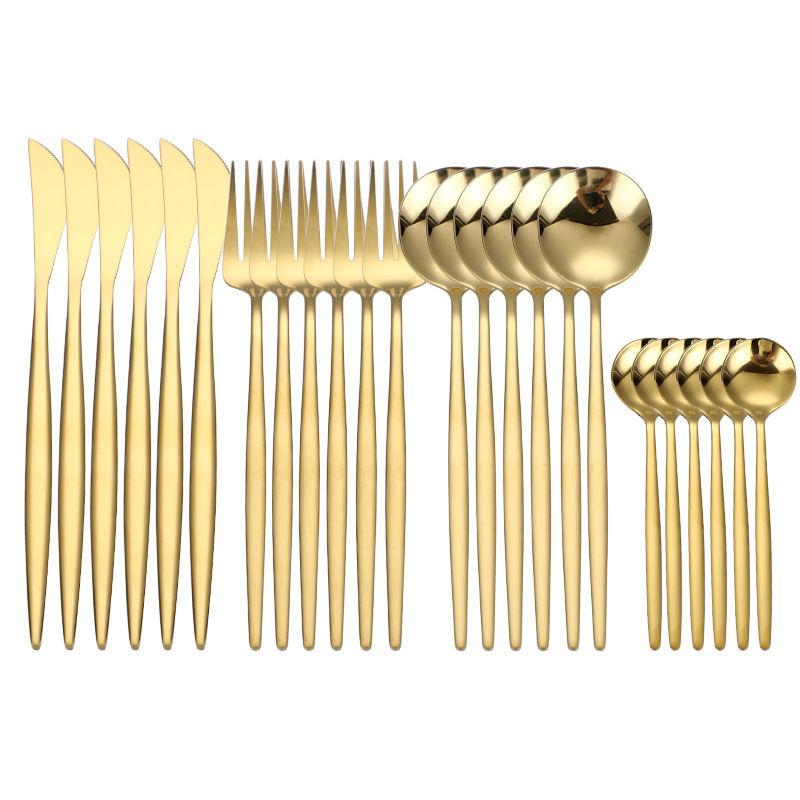 24 шт., черный западный набор столовой посуды, набор столовых приборов из нержавеющей стали, вилка, нож, ложка, набор столовых приборов, набор столовых приборов, набор столовых приборов