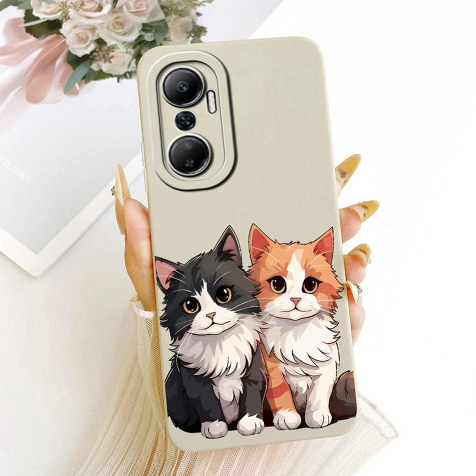 For Infinix Hot 20 20Play Cute Cat Flower Cartoon Phone Case For Infinix Hot 20 Play Hot20 4G Soft Silicone Covers Bumpers