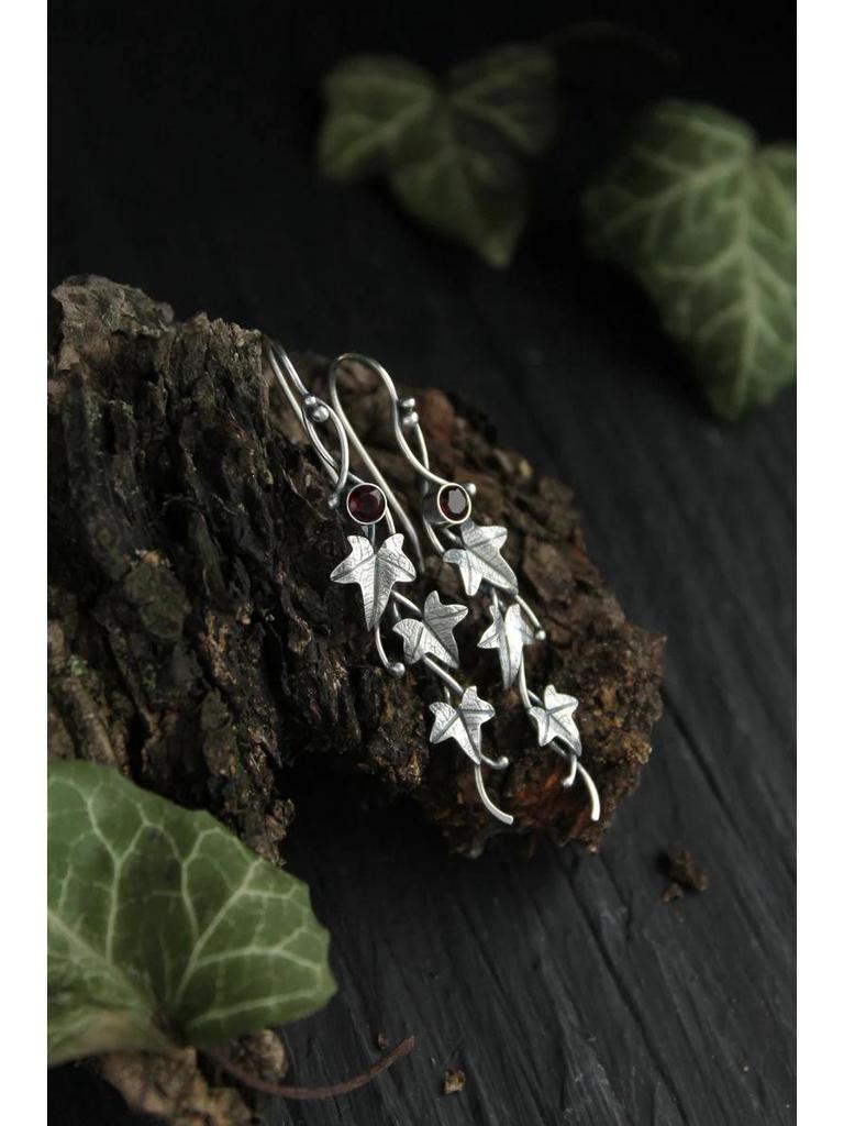 Креативные ретро-серьги с листьями плюща и эльфами: Популярный европейский и американский стиль