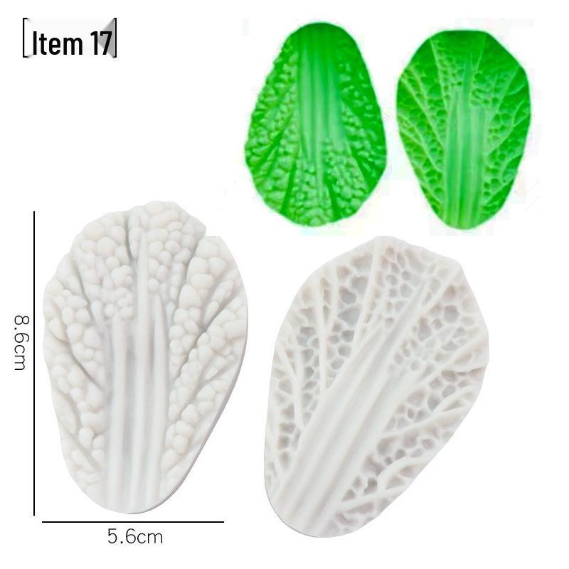 Силиконовая форма для мастики - Набор лепестков и листьев, пищевая, для тиснения на дереве и цветах.