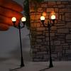 DIY Miniature Street Lamp White/Warm Light Park Lamppost High Light  Layout Material