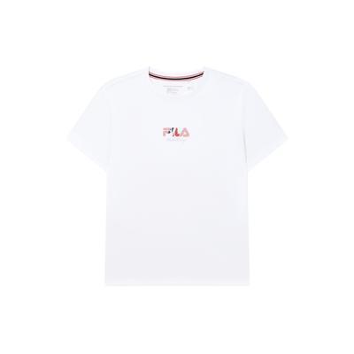 Fila Американский минимализм Мода Повседневная футболка с круглым вырезом и коротким рукавом Женские футболки Белый F11W331102F-WT