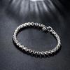 925 Sterling Silver Fine 4MM Round Lattice Bracelet for Woman Street Fashion Wedding Party Holiday Gift Streetwear Jewelry