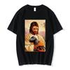 Nicolas Cage Moshi Moshi Jesus Desu T-Shirt Men Funny Meme Picolas Cage Awesome T-shirts Polyester Short Sleeve T Shirt Clothing