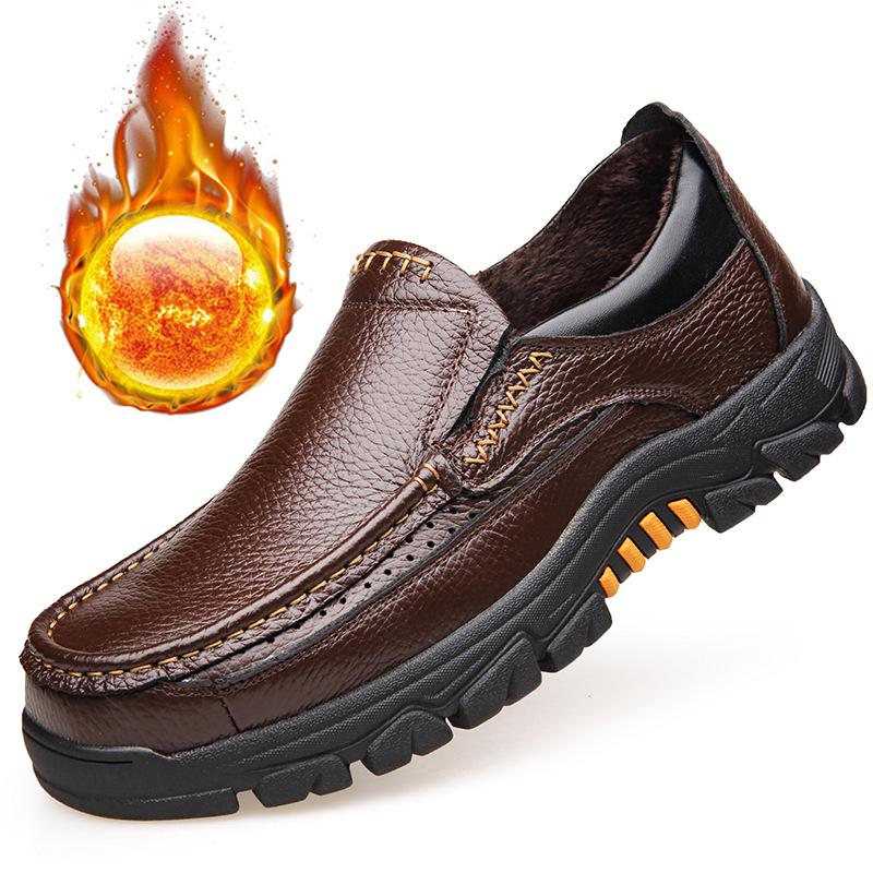 2024 зимняя обувь мужская натуральная кожа оксфорды мягкая коровья кожа мужская повседневная обувь на плоской подошве брендовая мужская обувь черный коричневый D203