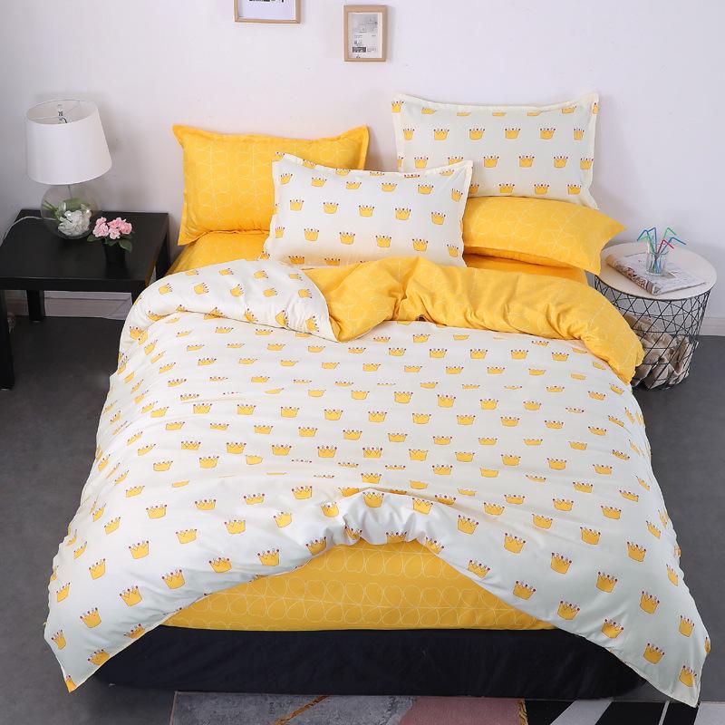 Домашний текстиль Grinding Комплект из четырех предметов, простыня пододеяльник, односпальный комплект постельного белья из трех предметов для общежития