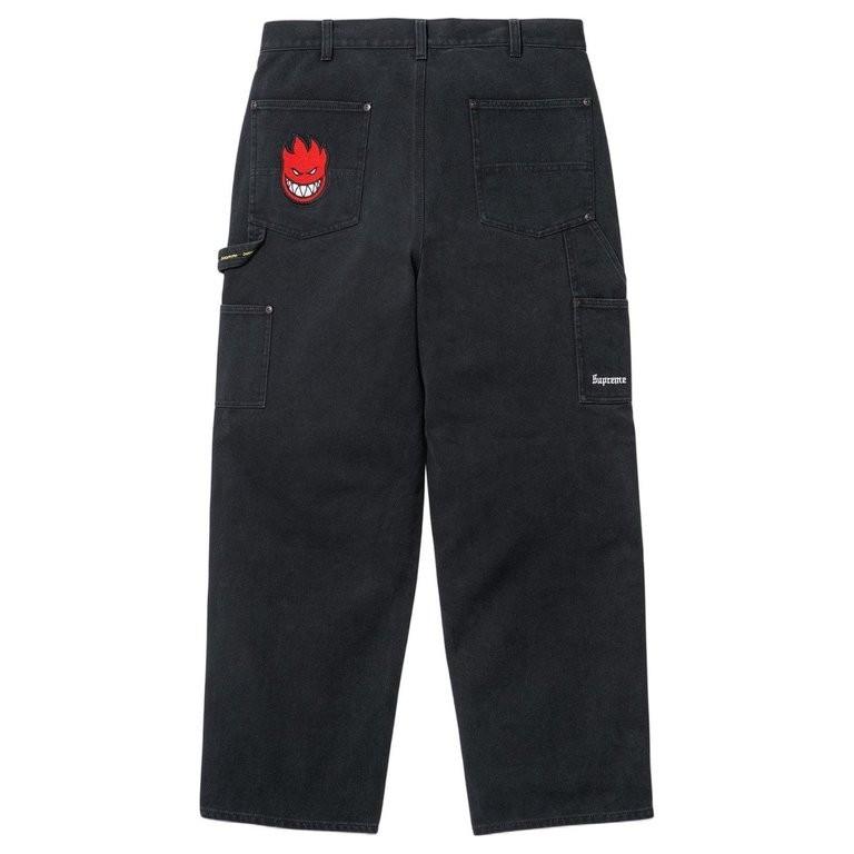 Supreme X Spitfire Штаны Рабочие с Двойными Коленями Черные