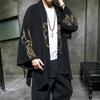 Модный костюм с вышивкой Hanfu, мужской халат в китайском стиле, куртка-кардиган, кимоно большого размера, древнее пальто, мужское