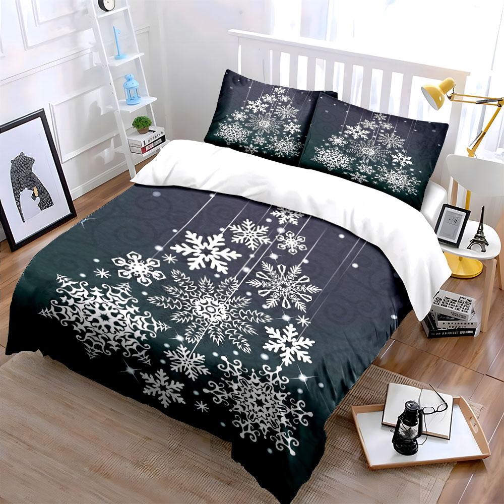 Snowflake Design Bedding Set Bedding Duvet Cover Set Duvet Cover Pillowcases (1 * Duvet Cover 2 * Pillowcases, without duvet insert)