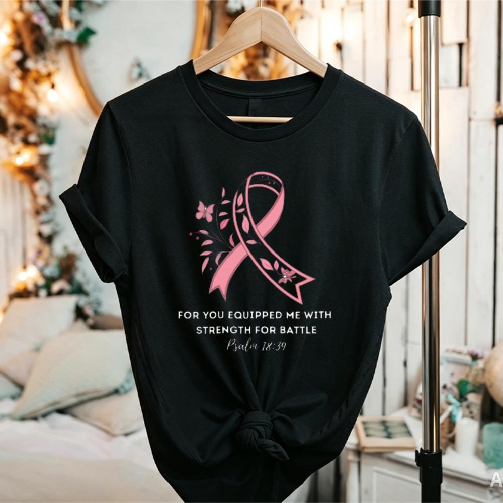 Superhero Diamond Pink Ribbon Breast Cancer Awareness TShirt Warrior Support Casual Cotton Ladies Breast Cancer Fighter Tee Top