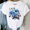 (Азиатский размер) lip стиль 90-х милый принт женская женская футболка верхняя одежда повседневная цветочная мода короткий рукав футболка женская графическая футболка