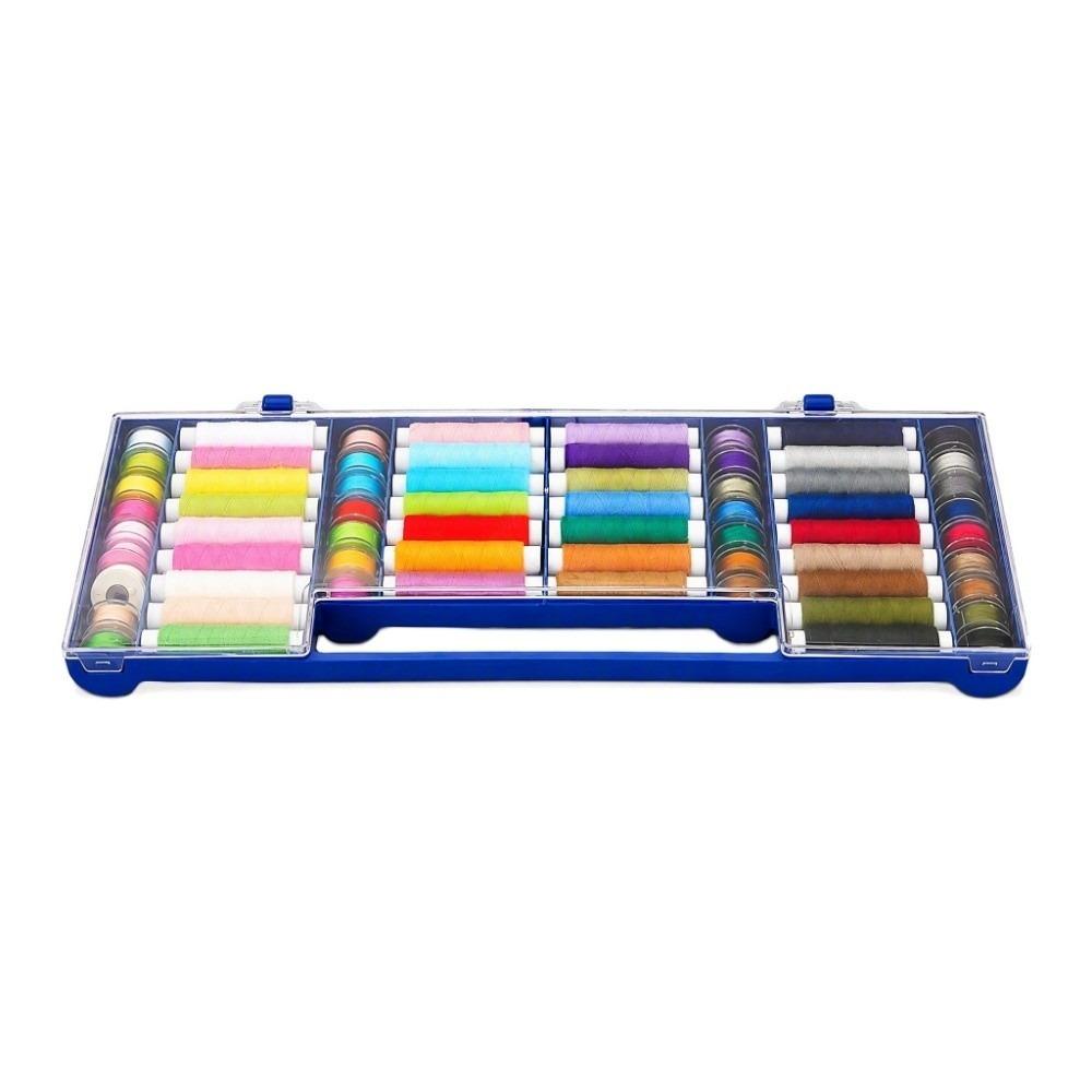 64 Spools Sewing Thread Kit 32 Color Sewing Machine Accessories Thread Storage Box Garment Making