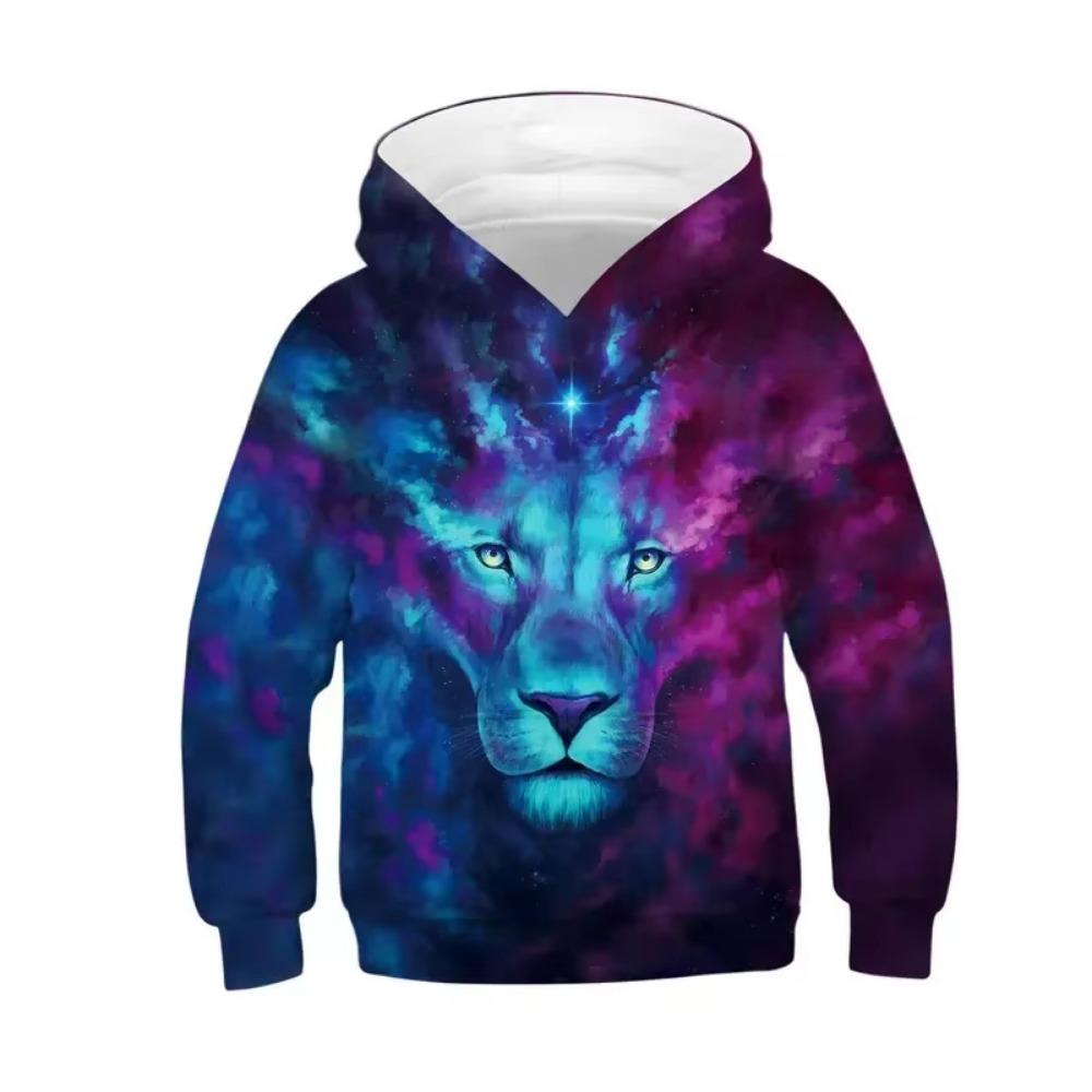 New Animal Lion Pattern 3D Printed Men's Hoodie Spring and Autumn Casual Long Sleeve Hoodie Street Loose Sweatshirts Men's Tops
