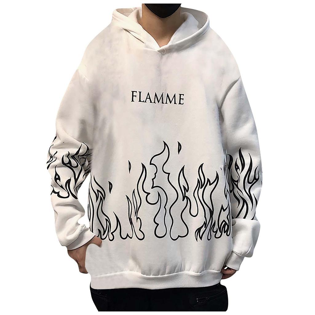 Мужской осенне-зимний пуловер на шнуровке с принтом в стиле ретро, свободный топ с длинными рукавами и капюшоном большого размера