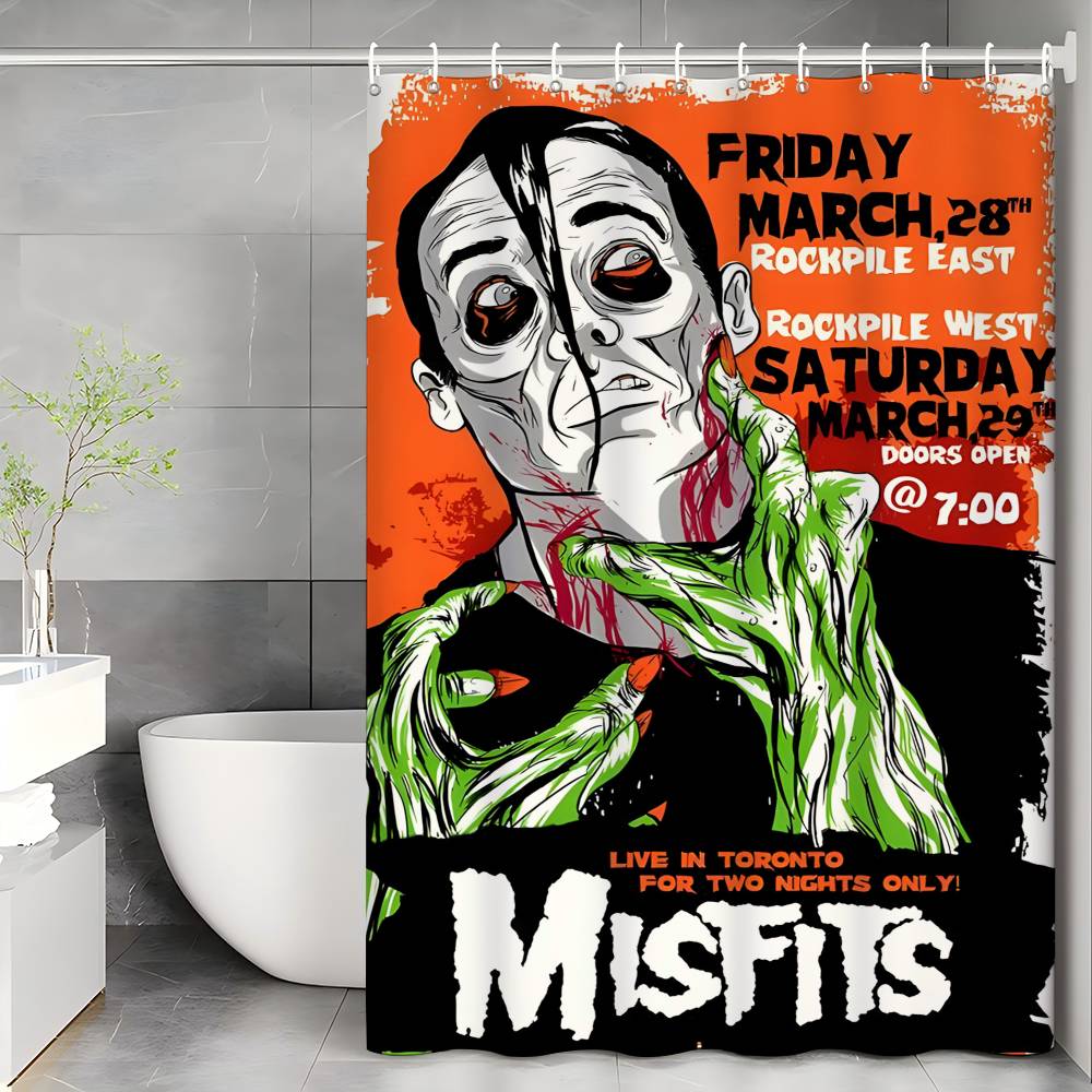 M-Misfits Hot 1 Piece Of 150X180Cm Printed Shower Curtain Partition Bathroom Waterproof And Mold Resistant