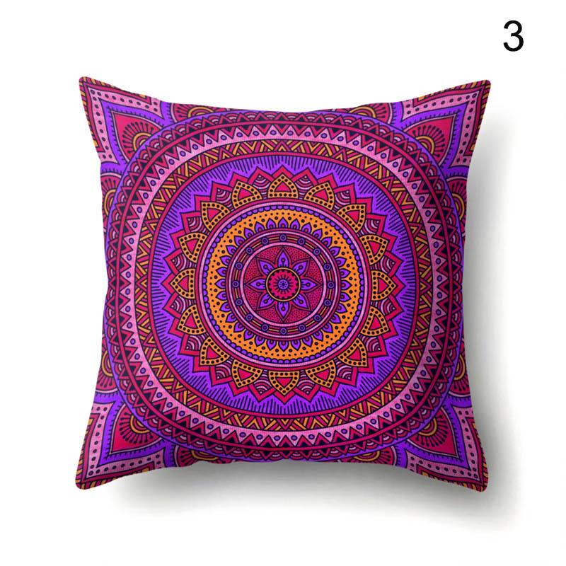 45x45cm Bohemian Cushion Cover Mandala Floral Pattern Peach Pillow Cover for Car Seat Sofa Library Pillow Cover