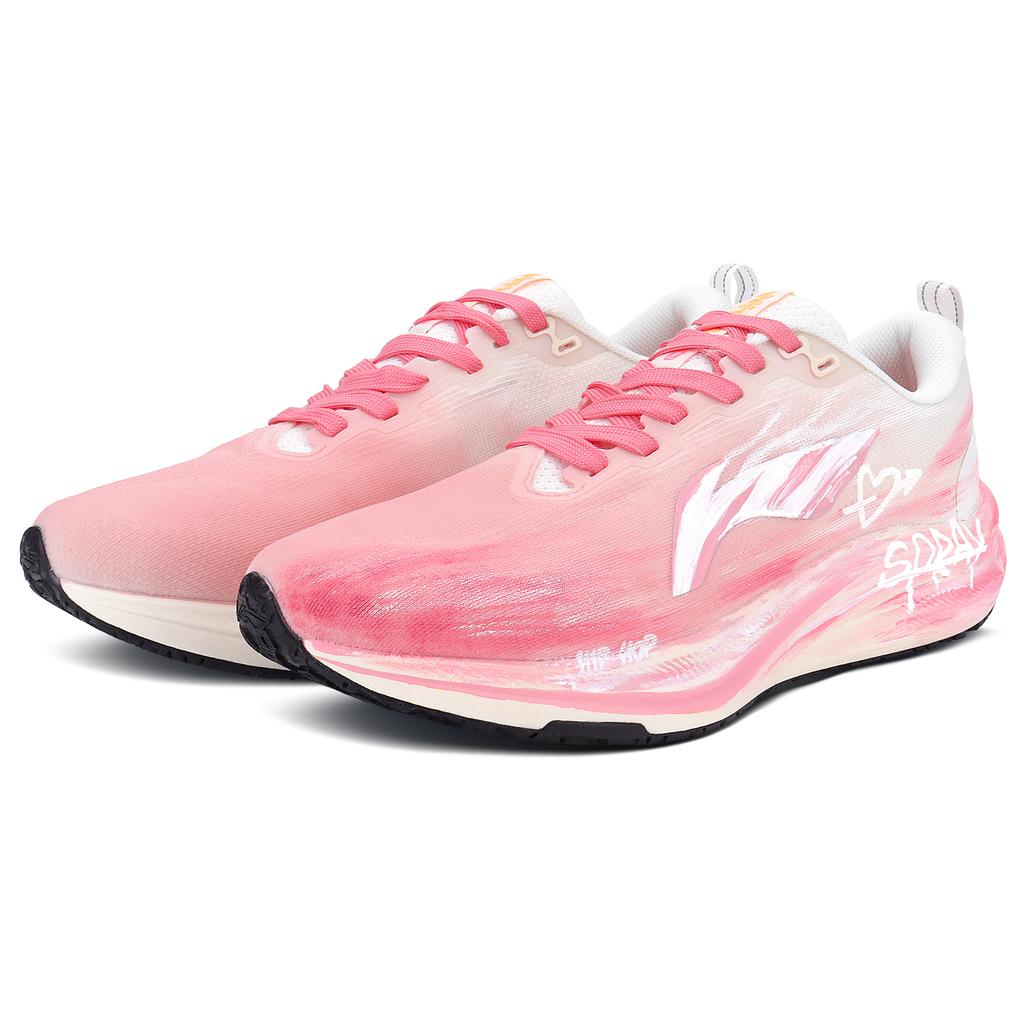 Li Ning Red Hare 8 Сетчатые, Текстильная амортизация, Нескользящие, Износостойкие, Беговые кроссовки, Мужские, Розовые, ARPV013-1(Команда1582-ЛД)