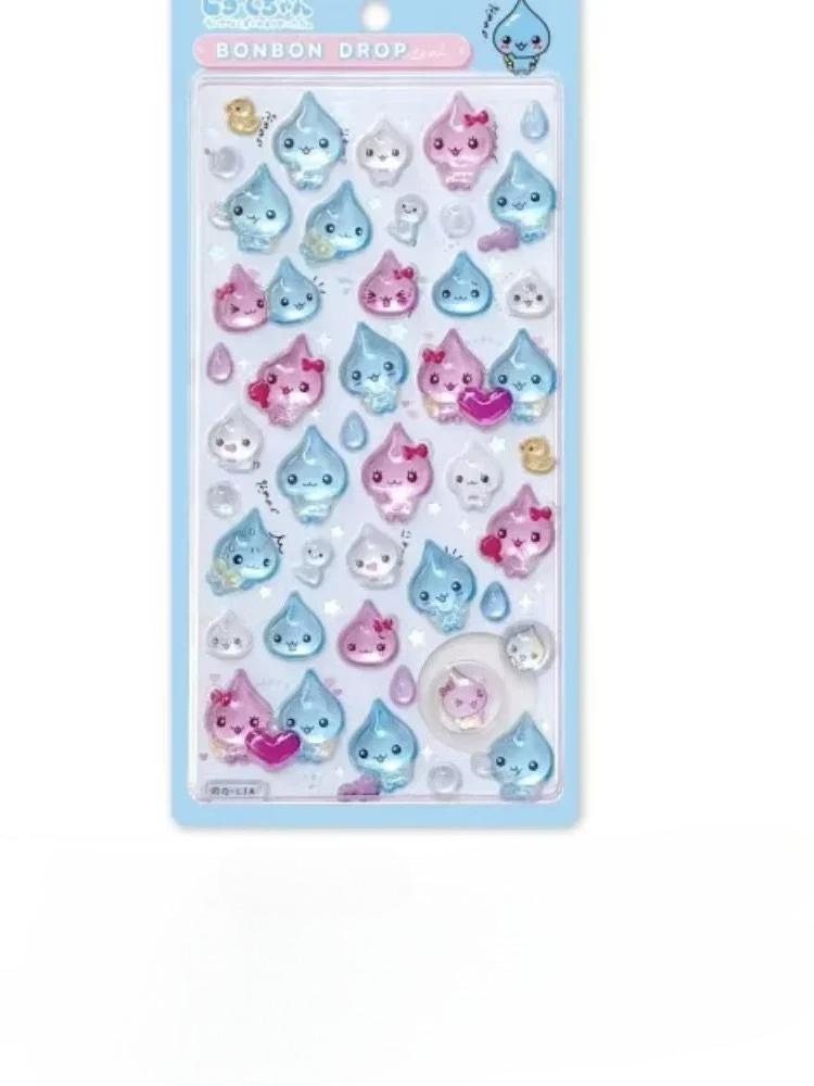 Not Original Small Water Drop 3D Crystal Stickers Cute Sparkling Powder Raindrop Lord Crystal Drop Glue Diy Decorative Stickers
