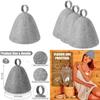 Adults And Kid Grey Felt Sauna Hat Absorbent Dry Hair Cap For Spa And Bath Use