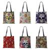 Halloween Shoulder Bag Vintage Women Skull Horror Eco Large Capacity Canvas Tote Bag Harajuku Casual Shopping Storage Handbag KTY