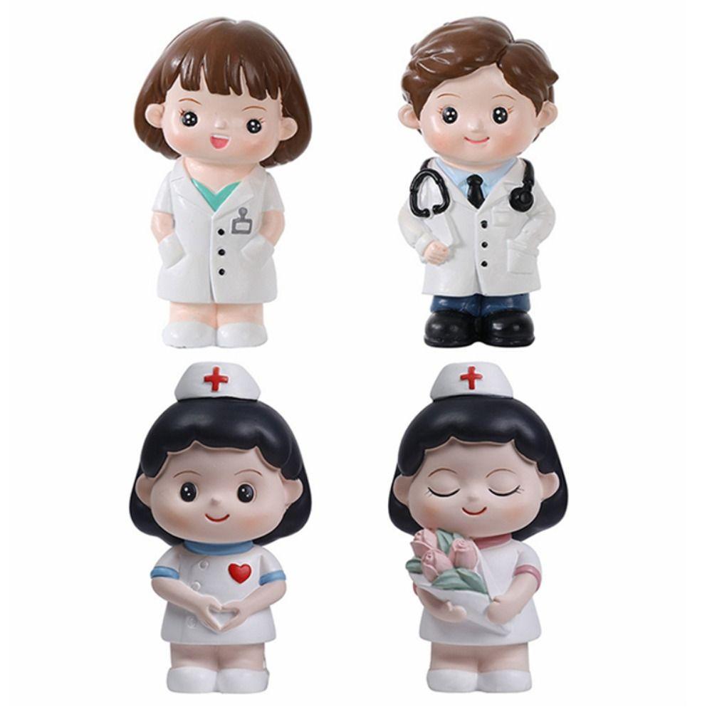 DlY Doctor Garage Kit White Doctor Nurse Model Statue Cute Nurse Baking Ornaments  Gift