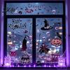 Spooky Party Decorations for Home 9PCS Halloween Static Window Stickers, Gothic Silhouette Decals, Reusable Retro Horror Stickers Waterproof PVC Glass