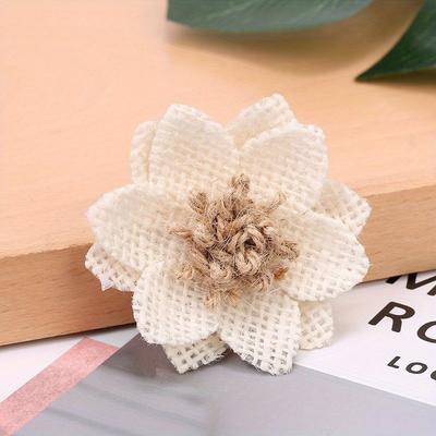 1 комплект (10 шт) Льняные цветы подсолнуха - DIY украшения ручной работы, идеально подходят для украшения обуви, шляп и домашнего декора