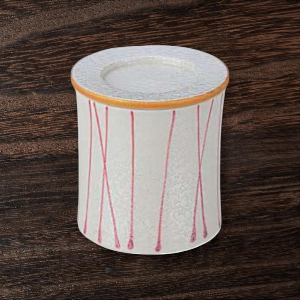 Паровая чаша Takumifu Arita Ware 6 см, Красный полосатый блеск, Форма Цудзуми, Сделано в Японии