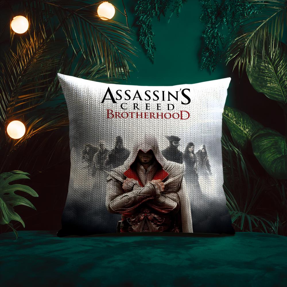 A-Assassin's Creed Игровая Наволочка На Подушку Натуральный Лен Наволочка Двусторонний Принт Декоративная Наволочка На Диван Домашний Декор Подарок