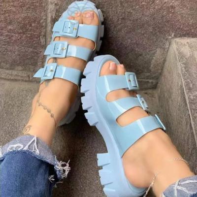 2024 распродажа женские тапочки толстая подошва пряжка модные римские пляжные сандалии с открытым носком летние удобные сандалии женские
