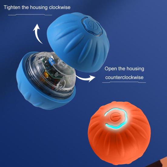 1 шт./2 шт. Интерактивная катящаяся игрушка-мяч для домашних животных, перезаряжаемая через USB, автоматическая движущаяся игрушка-мяч, электрическая игрушка для собак со светодиодной подсветкой для маленьких/средних/больших собак