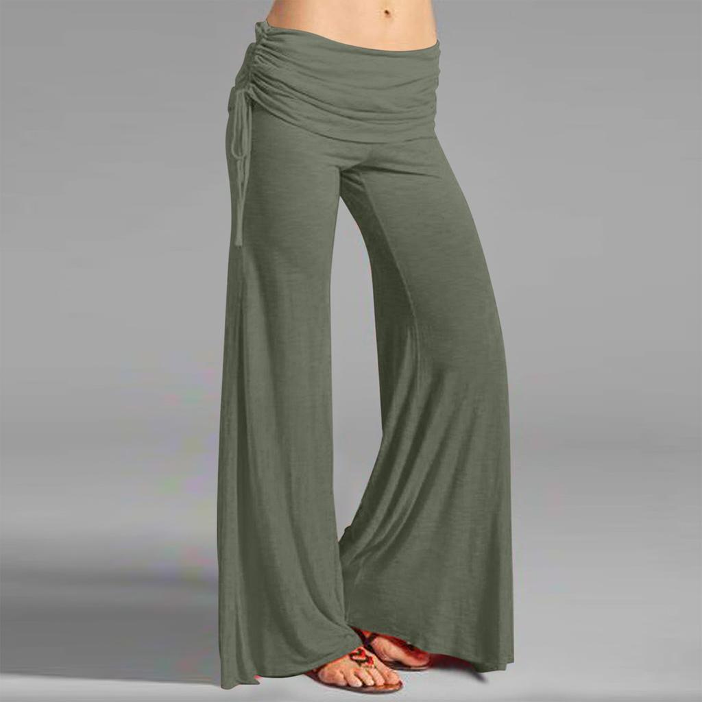 Women's High Waist Wide Leg Pants Casual Loose Fit Palazzo Lounge Yoga Pants with Drawstring